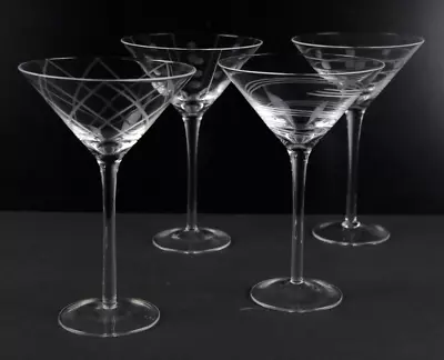 Set Of 4 Crystal Mikasa  Cheers  Martini / Margarita Glasses • $32.88