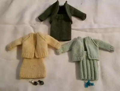 Vintage 60s Barbie Doll Knit & Tweed Handmade Suits With High Heels • $19