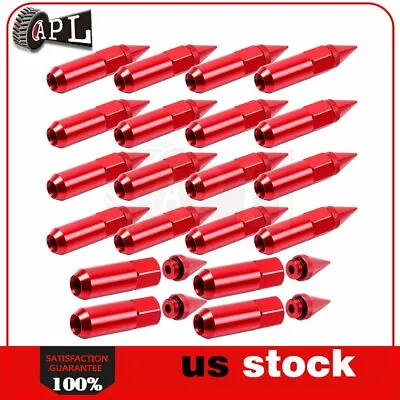 20 X 1/2-20 Red Extended Forged Aluminum Tuner Racing Lug Nuts For Ford Mustang • $28.98