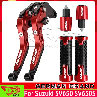 LOGO SV650 CNC Handle Grips Cap Brake Clutch Levers Set For Suzuki SV650 SV650S • $45.91