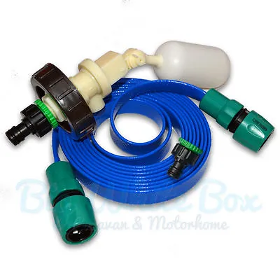 Caravan Motorhome Mains Water Adapter Kit For Aquaroll FLAT Food Grade Hose – 5m • £20.95