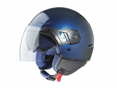 Piaggio PJ Jet Blue Open Face ABS Motorcycle Crash Helmet New • $101.02