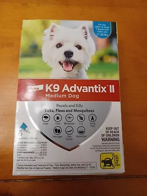 K9 Advantix II Flea Medicine Medium Dog 6 Month Supply Pack K-9 11-20 Lbs • $74.99