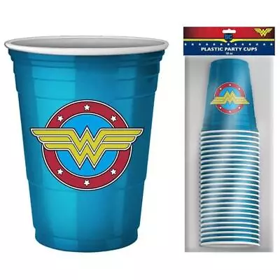 DC Comics Wonder Woman Logo 18-Ounce Disposable Plastic Mini Cups | Set Of 20 • $7.24