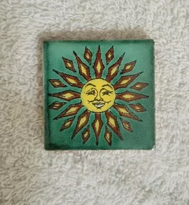 Glossy  Green Aztec Sun  Mexican Talavera Ceramic Tiles 2x2 • $3.50