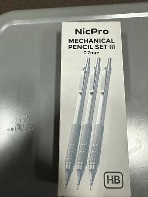 Nicpro 0.7 Mm Mechanical Pencils Set 3 PCS Metal Automatic Drafting Pencil New • $13.90