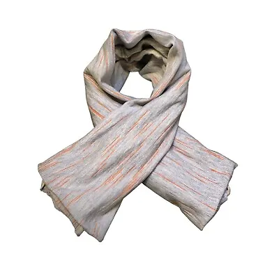 New With Tag GAP Terry Spacedye Grayish Blue Orange Lines Heather Infinity Scarf • $9.99