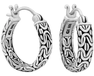 DEVATA Bali Sterling Silver 925 Borobudur 20mm Hoop Earrings DHN3338SS • $21