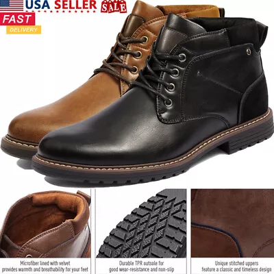 Men's Leather Chukka Casual Boots Dress Boots Stylish Business Formal Shoes • $33.79