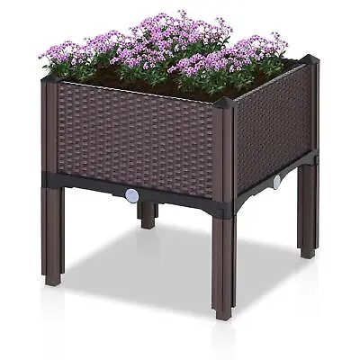 Rattan Edging Pot Planter 4 Piece Raised Flower Bed Garden Fence For Lawn • £17.95