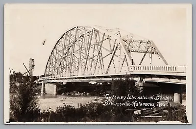 Gateway International Bridge Brownsville TX Matamoros Real Photo Postcard RPPC • $11.99