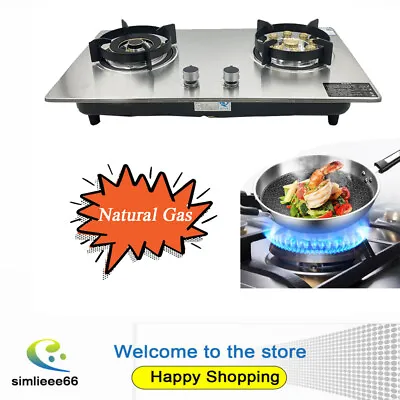 28” Natural Gas Cooktop 2 Burners Gas Stove Stainless Steel NG Cooktop • $142.02
