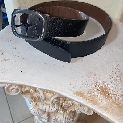 Robert Graham Mens Black Pebbled Vegan Leather Belt 44 • $9