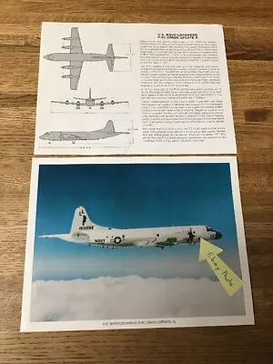 LOCKHEED P-3C ORION U.S. NAVY AIRCRAFT Picture Print 8.5” X 11” Overall • $7.99