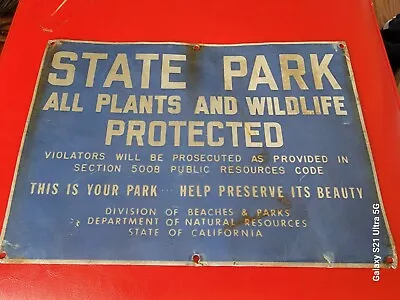 Vintage Original California State Parks Metal Sign  State Property Yosemite Rare • $50