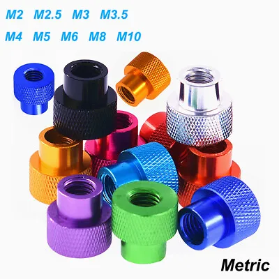 Knurled Thumb Nut Colourful Aluminum Alloy M2-M10 Through Hole Steps Hand Nuts • $1.19