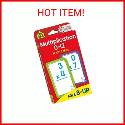 School Zone - Multiplication 0-12 Flash Cards - Ages 8+ 3rd Grade 4th Grade E • $25.49