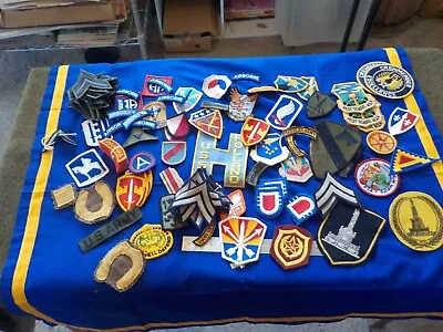 Large Military Patch Lot:  WWII-Korea-Vietnam Army/Air Force/ Navy Stripes Units • $9.99