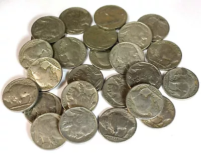 Collection Of 25 Full Date Indian Head / Buffalo Nickels • $26.31