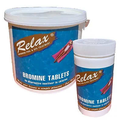 £27.99 • Buy Relax Quality Bromine Tablets Slow Dissolving Hot Tub Swimming Pool Tubs 1kg 5kg