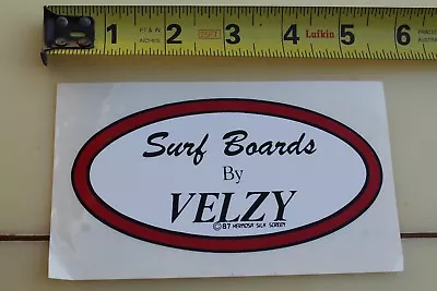 VELZY Surfboards Longboard Jacobs 1987 Hermosa Clear Vintage Surfing STICKER • $27