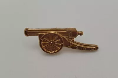 Military Cannon Goldtone Lapel Hat Pin Tie Tack • $19.80