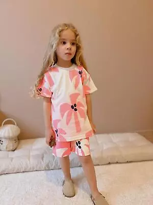 NWT Zara Pink Coconut Tree Printed Set Of Tshirt And Short For Baby Girl • $29.99