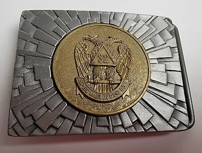 Vintage 32nd Degree Masonic Belt Buckle By Klitzner USA • $29