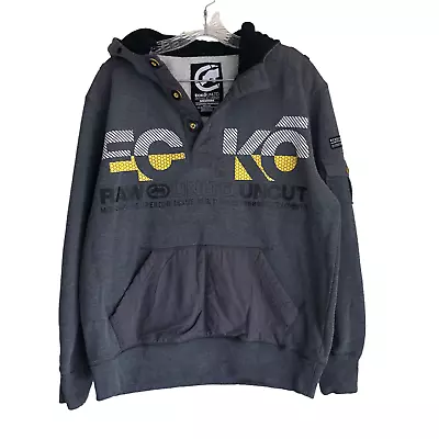 Ecko Unltd Men's Hoodie Size M Pullover Cotton Fleece Big Logo Raw Uncut Utility • $15.40