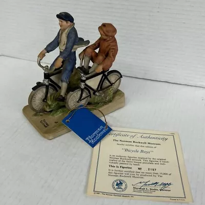 Vintage 1981 Porcelain Figurine  Bicycle Boys  By Norman Rockwell • $13.49