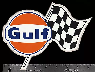 GULF Oil Company Flag - Original Vintage 1960's 70's Racing Decal/Sticker LG • $7.50