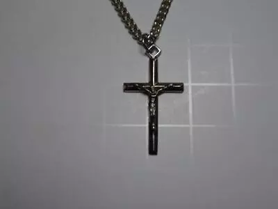 Sterling Silver 925 24  Crucifix Mens Womens Cross Pendant Necklace • $59.99