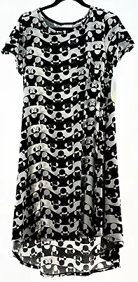 NWT LuLaRoe Carly Swing Dress Disney Minnie Mouse Black & White Print Small 6/8 • $19.99