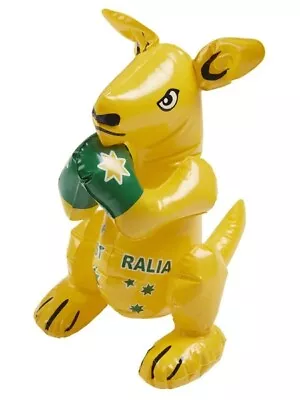 Inflatable Yellow & Green Boxing Kangaroo 40cm • $10.99
