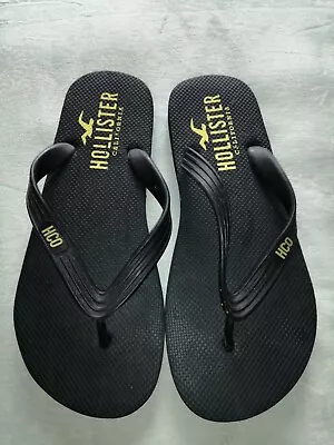 HOLLISTER CALIFORNIA HCO Men's Black Toe Bar Flip Flops 🩴🩴🩴 • £15