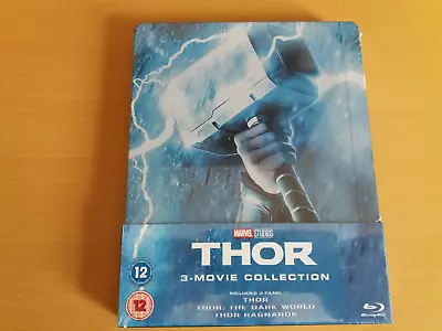 THOR TRILOGY Blu-Ray Steelbook UK Edition Region Free Marvel Brand New & Sealed • £62.95