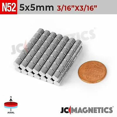 5mm X 5mm N52 Strong Cylinder Disc Rare Earth Neodymium Magnet 5x5mm • $14.50