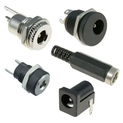 DC Power Connector Socket Jack Female Panel Mount 1.3mm 2.1mm 2.5mm • £2.59