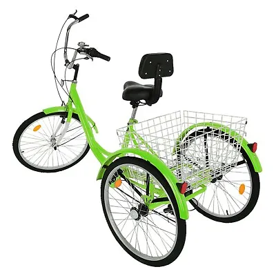 $165.32 • Buy 24  1/7 Speed Adult Tricycle 3-Wheel Trike Cruiser Bike W/Basket For Shopping US