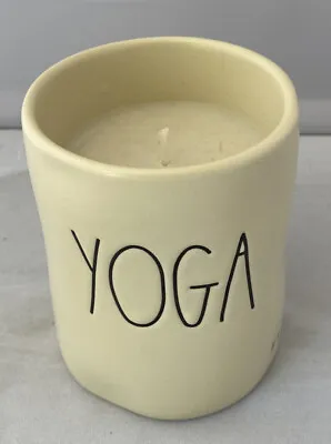 Rae Dunn Candle “YOGA” White Lotus Scented 8.7 OZ IVORY CERAMIC Hand Poured NEW • $14.92