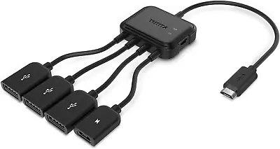 TUSITA Micro USB HUB Adaptor With Power 3-Port Charging OTG Host Cable Cord Ada • $12.87