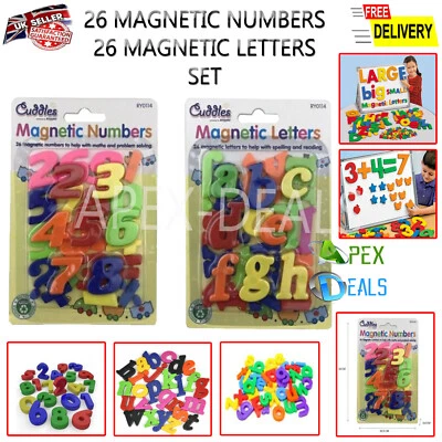 £2.69 • Buy 26 Kids Learning Teaching MAGNETIC Toy Letters & Numbers Fridge Magnets Alphabet