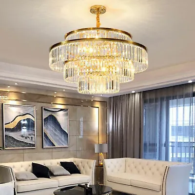 Luxury Crystal LED Chandelier Pendant Lamp Ceiling Lighting Fixture Living Room • $153.90