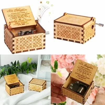 $7.63 • Buy Wooden Music Box Mom/Dad To Daughter You Are My Sunshine Engraved Toy Kid Gift