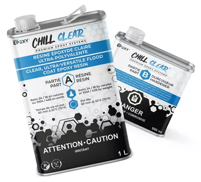 Chill Clear 1.5 Liter High Gloss Clear Flood Coat Epoxy Resin • $90.38
