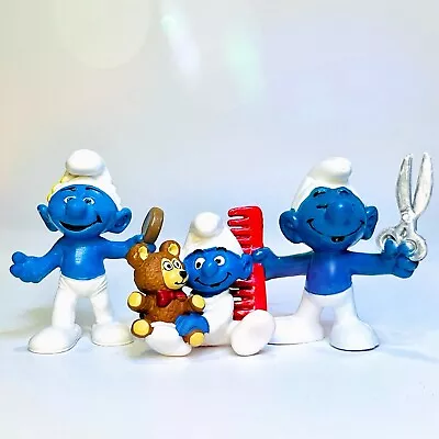 Smurfs Lot 2012 Vanity Smurf~Vintage Baby Smurf & Hairdresser Smurf~Figure X3 • $19.80