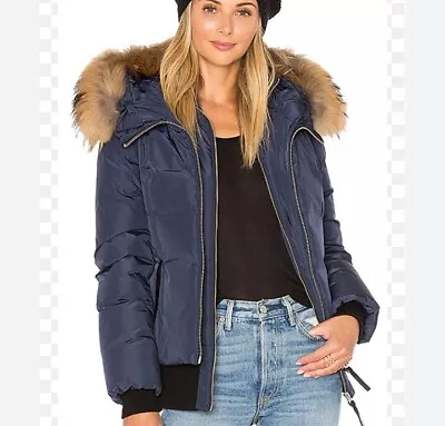 AUTHENTIC MACKAGE WOMEN ROMANE Down With Removable Natural Racoon Fur In Size S • $350