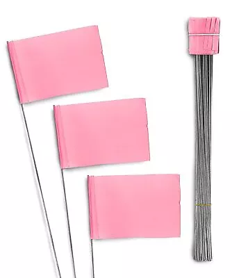 100 Pack Marking Stake Flags For Landscaping Surveying Irrigation Garden Marking • $18.30