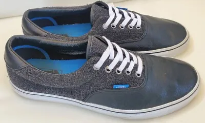 VANS Atwood 2 Tone Black Leather Dark Grey Tweed Blue Men US 10.5 /Women 12 TC9R • $19.99