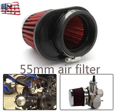 1X Car Motorcycle Carburetor 55mm Air Intake Filters Cleaner High Flow Washable • $15.97